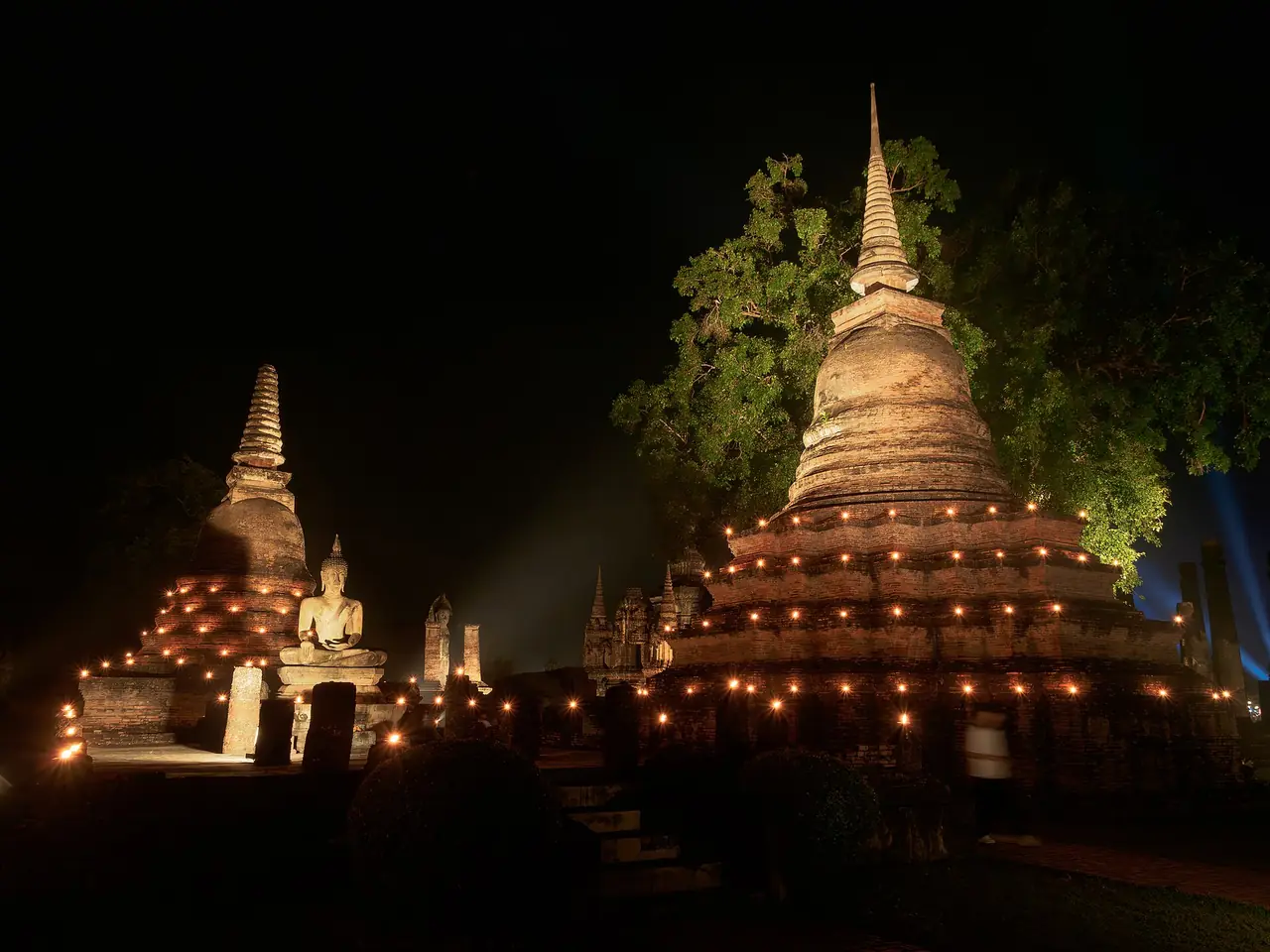 ภาพสุโขทัย: ลอยกระทง เผาเทียนเล่นไฟ สุโขทัย 2569 วันที่ ตั๋วแสงสีเสียง